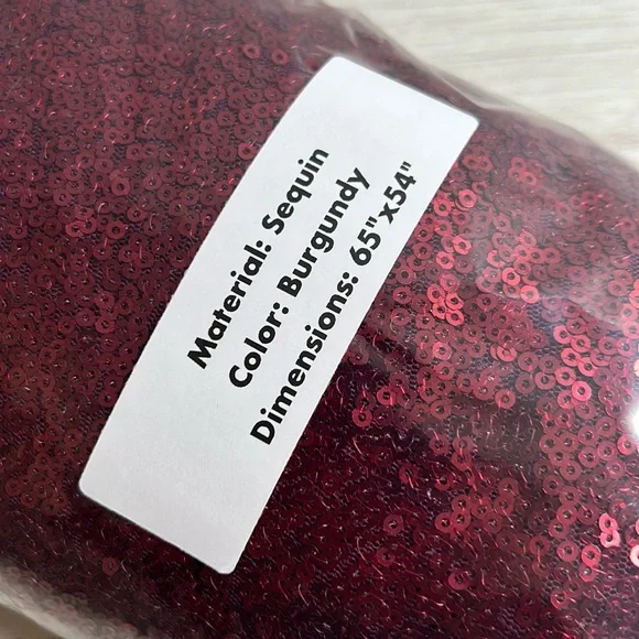 Fabric by the Yard Remnant Burgundy Red Sequin Mesh Fabric - Picture 3 of 4